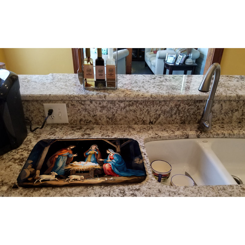 Christmas Nativity Scene Dish Drying Mat