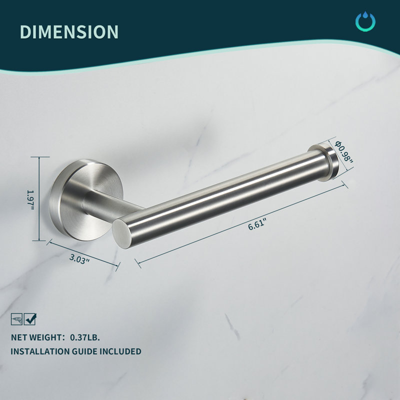 Wall Mounted Toilet Paper Holder, Brushed Nickel