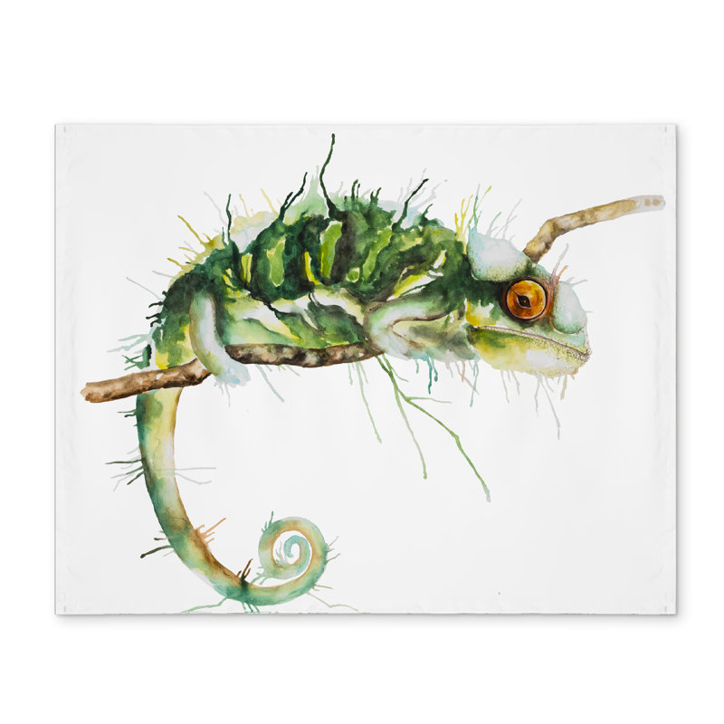 Chameleon on the Lookout Placemat - Green Polyester Decor