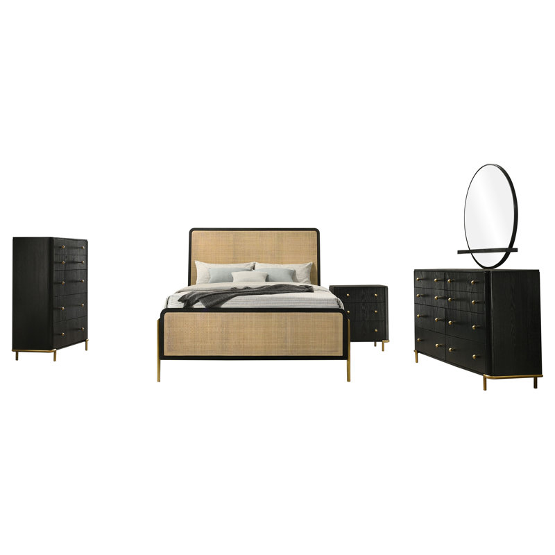 Ensemble de chambre à coucher 5 pièces Fij, Grand lit