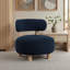Chaise d'appoint moderne à siège rond avec dossier mince et pieds en bois-849142784