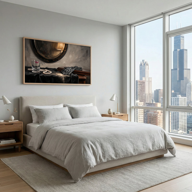 Ensemble élégant d'une toile murale immobile, L 58 po x H 28 po, Naturel