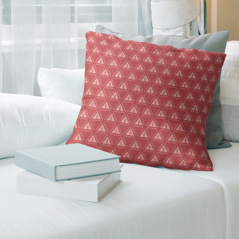 Coussin Theo Nath, 16 po x 16 po, Duvet synthétique, Rouge frais