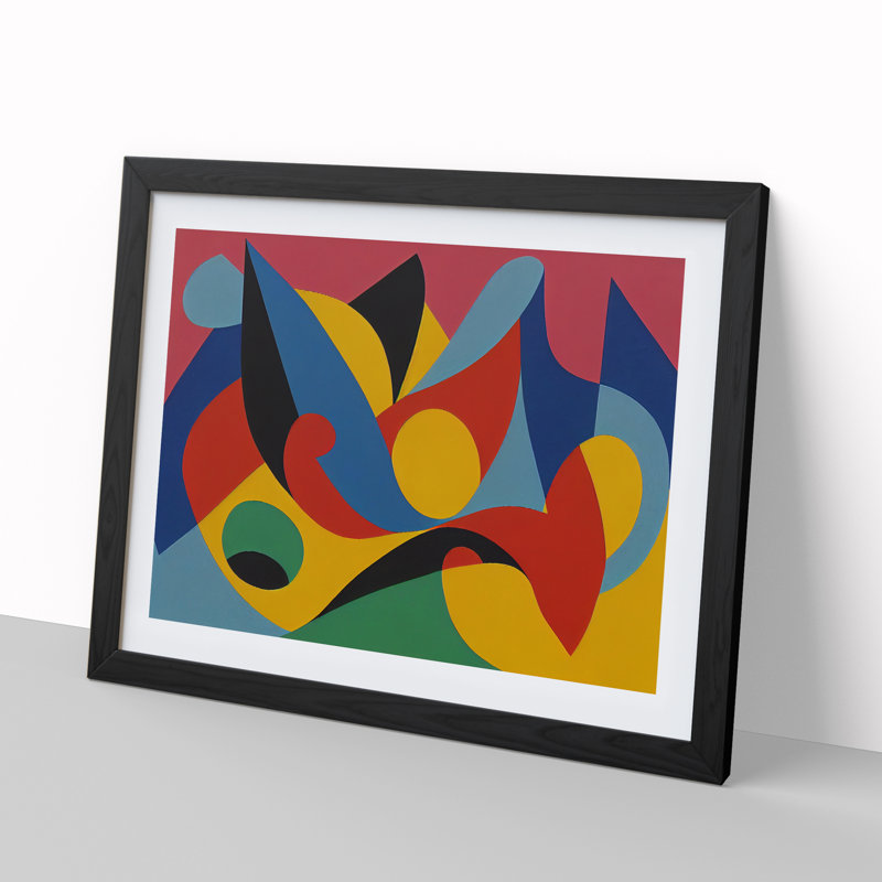 Masterful Modern Abstract - Single Picture Frame Painting, Black, 25cm H x 34cm W x 2cm D