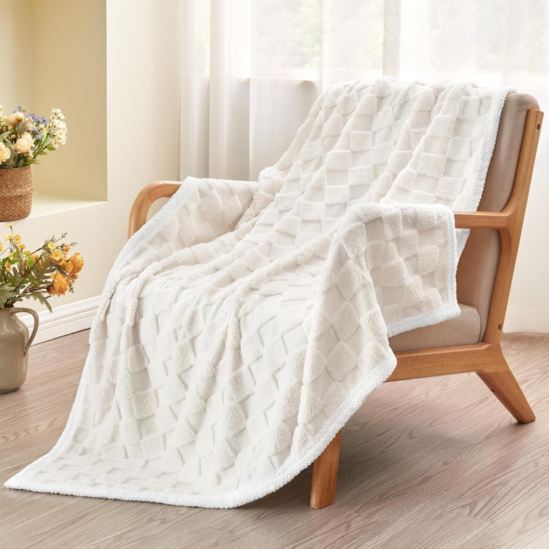 Jeté super doux pour le canapé et le lit, douillette douillette douillette décorative légère et douillette, molleton chaud et flou pour le camping, les voyages (50 po x 60 po)