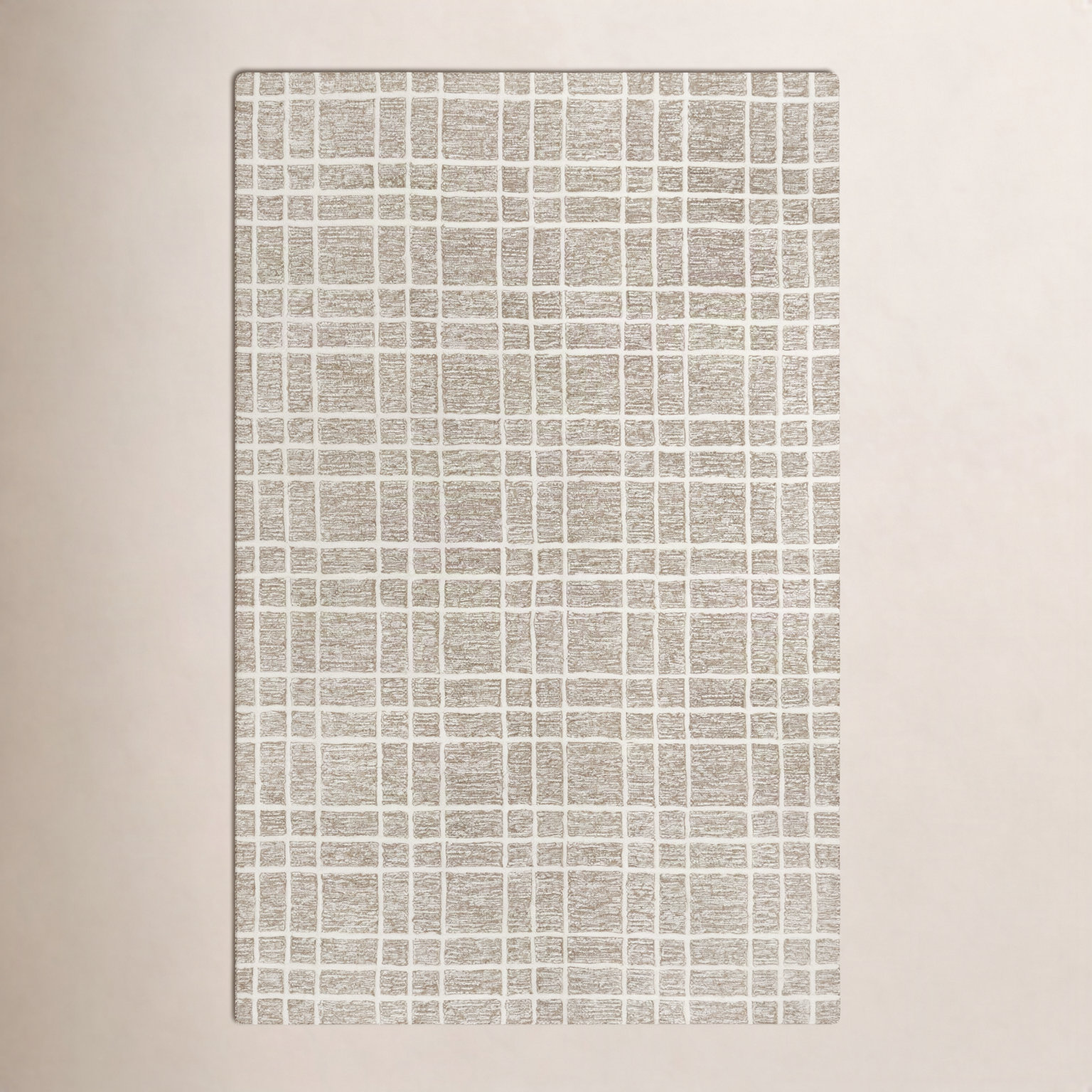Alec Brown Hand-Tufted Geometric Wool Rug, Rectangle 5' x 7'6"