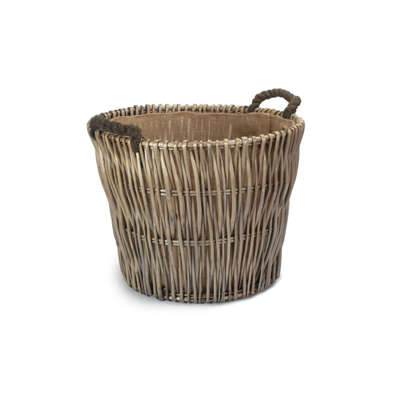 Rylie Lined Log Carrier Basket, 46cm H x 50cm W x 50cm D
