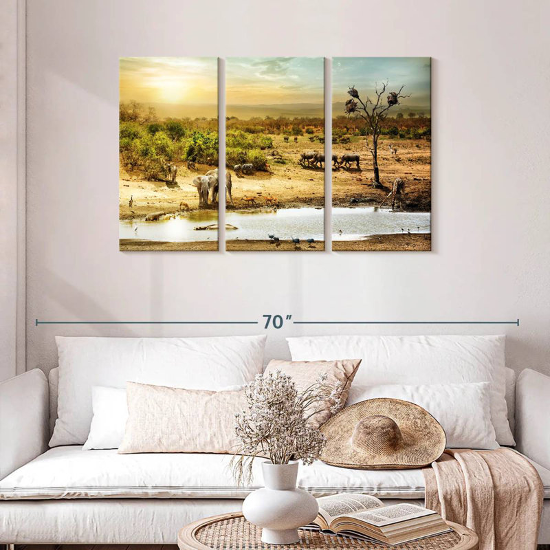 Sebbie South African Elephants, 28" H x 45" W