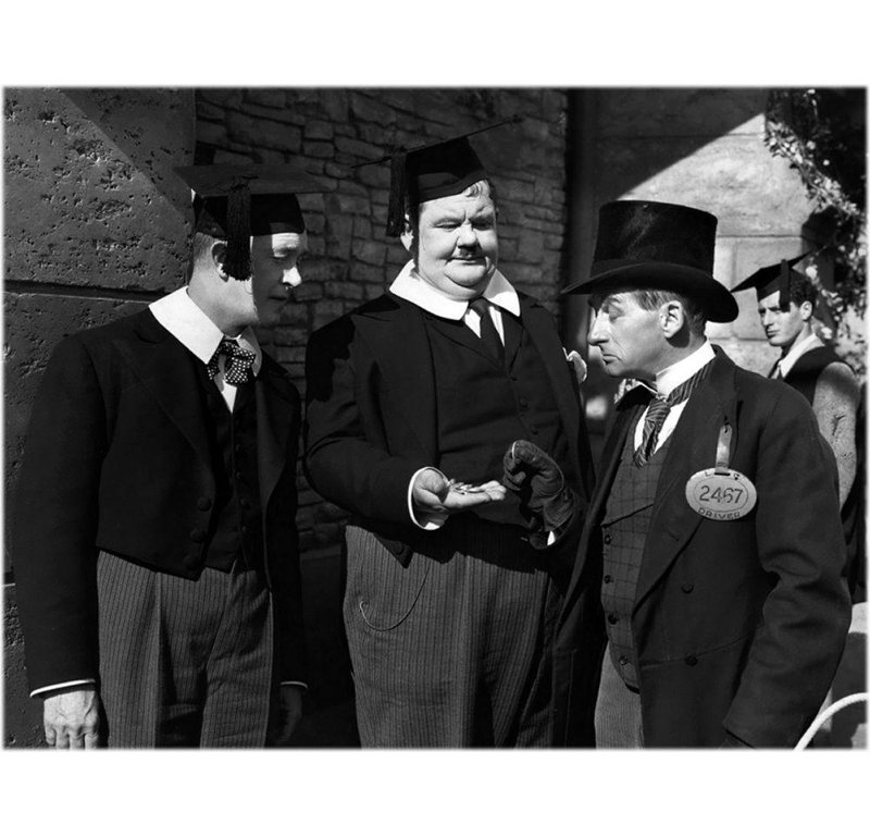 Hollywood Photo Archive Gallery Wrapped Canvas Art: Laurel and Hardy, A Regular Scout 1926, 36" H x 46" W