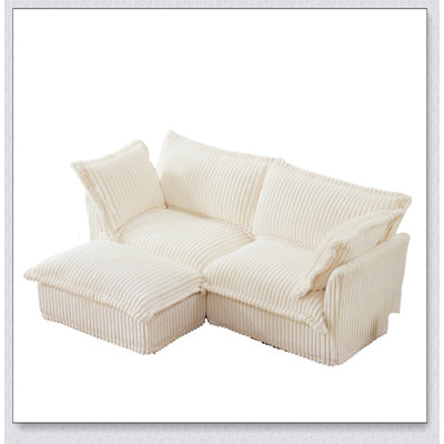 Canapé modulaire convertible polyvalent avec coussins détachables et repose-pieds pour une relaxation optimale