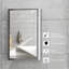 Armoire de salle de bain à miroir avec cadre vertical en acier inoxydable 16 po x 24 po, organisateur de rangement mural avec porte simple
