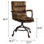 Chaise de bureau vintage pivotante avec roulettes Whiskey