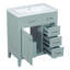Ensemble de meuble-lavabo 30 po avec lavabo, armoire de salle de bain verte avec tiroirs, cadre et panneau de fibres à densité moyenne (ancien numéro de référence: N725S999222F)