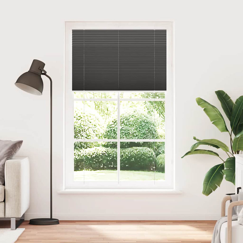 Room Darkening Pleated shade, Black, 115cmW x 200cmL