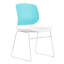 Ensemble de 4 chaises empilables modernes blanches et bleues, siège en polypropylène, dossier renforcé en fibre de verre, dimensions : 48 x 50 x 86 cm, confortables et peu encombrantes, ergonomiques pour le travail de bureau.