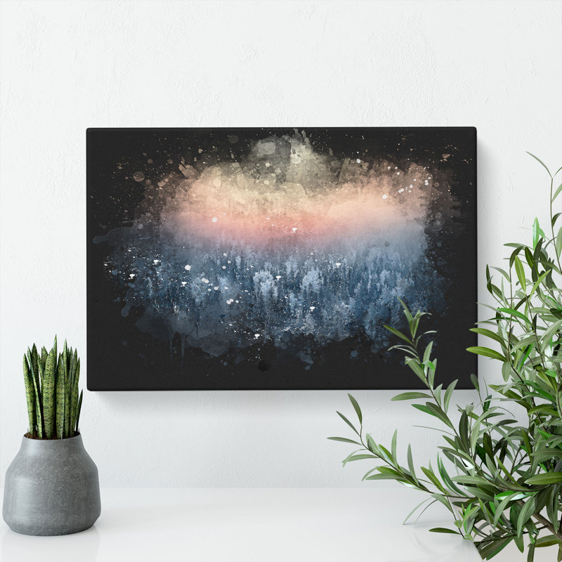 Sun High over Winter a Forest - Wrapped Canvas, 60cm H x 91cm W x 3cm D