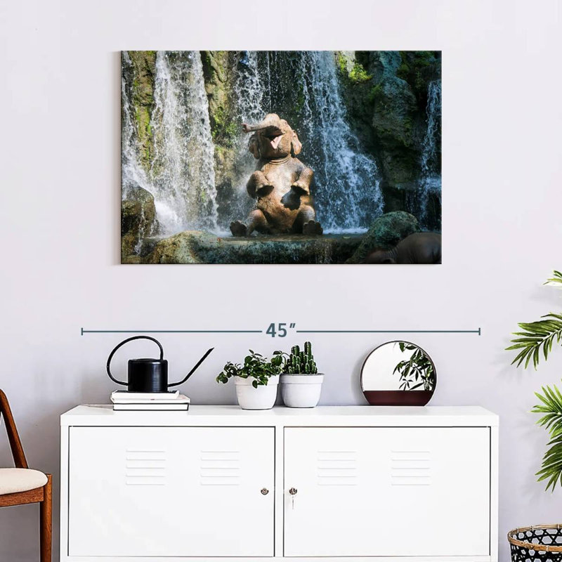 Elephant Bath Time, 24" H x 36" W