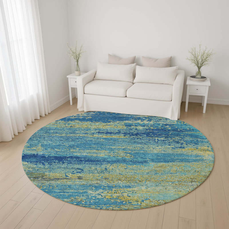 Premium Machine Washable Otte AMF1777 Modern Rug, Round 8'