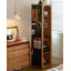 Solid Wood Frame Rectangle Freestanding Mirror with Shelves