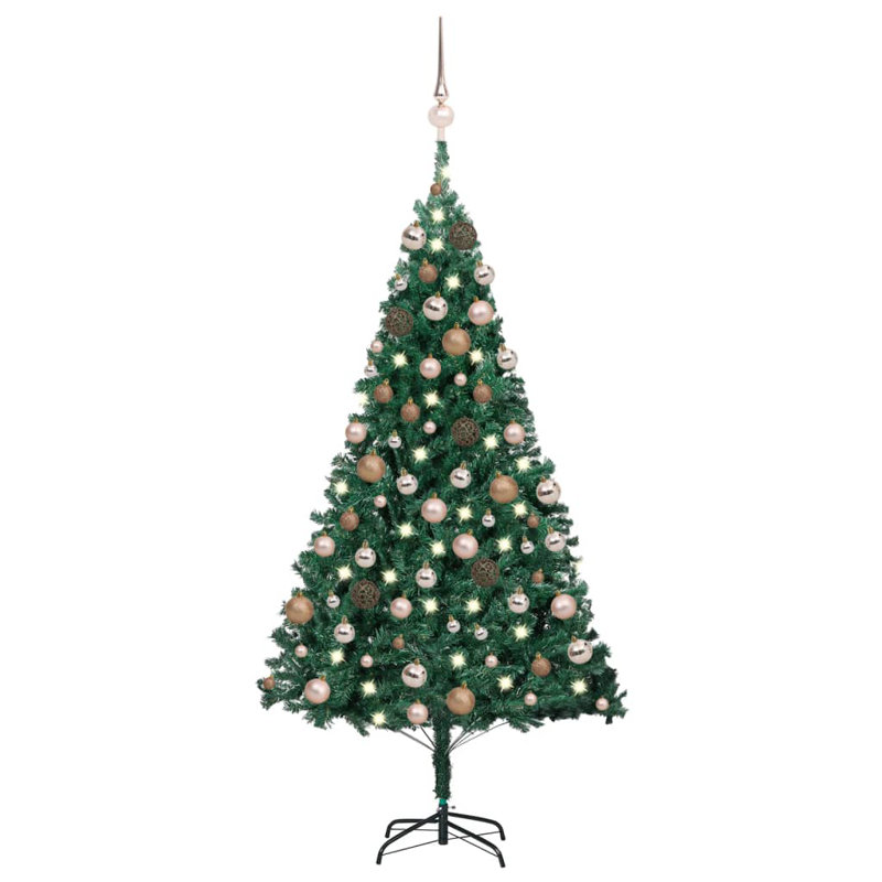 Artificial Christmas Tree with LEDs&Ball Set, 4.92ft H