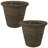 Kehlani 19.5" x 19.5" x 17.5" Round Sable Polyresin Outdoor Planter Pot - Weathered Sable - Set of 2-1595174684-1478512455
