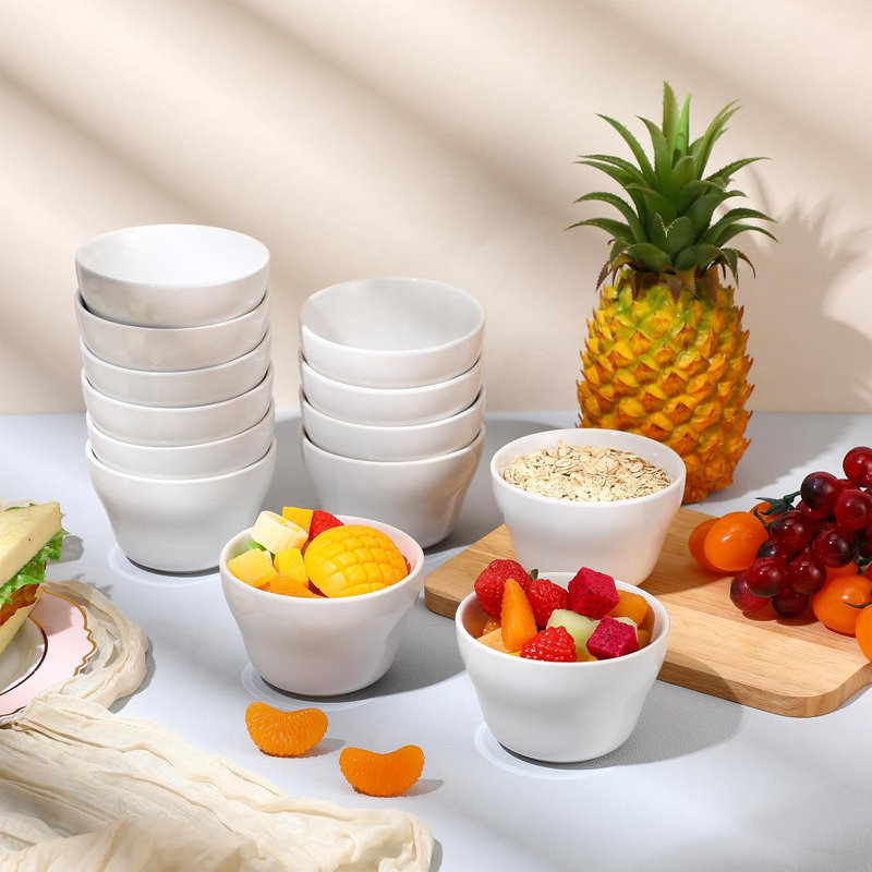 Ensemble de 18 bols en porcelaine blanche 8 oz