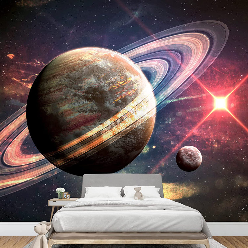 Planet In Outer Space Galaxy Border, 100" L x 144" W