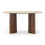 Ensemble de tables basses 3 pièces avec plateau en pierre frittée et base piédestal