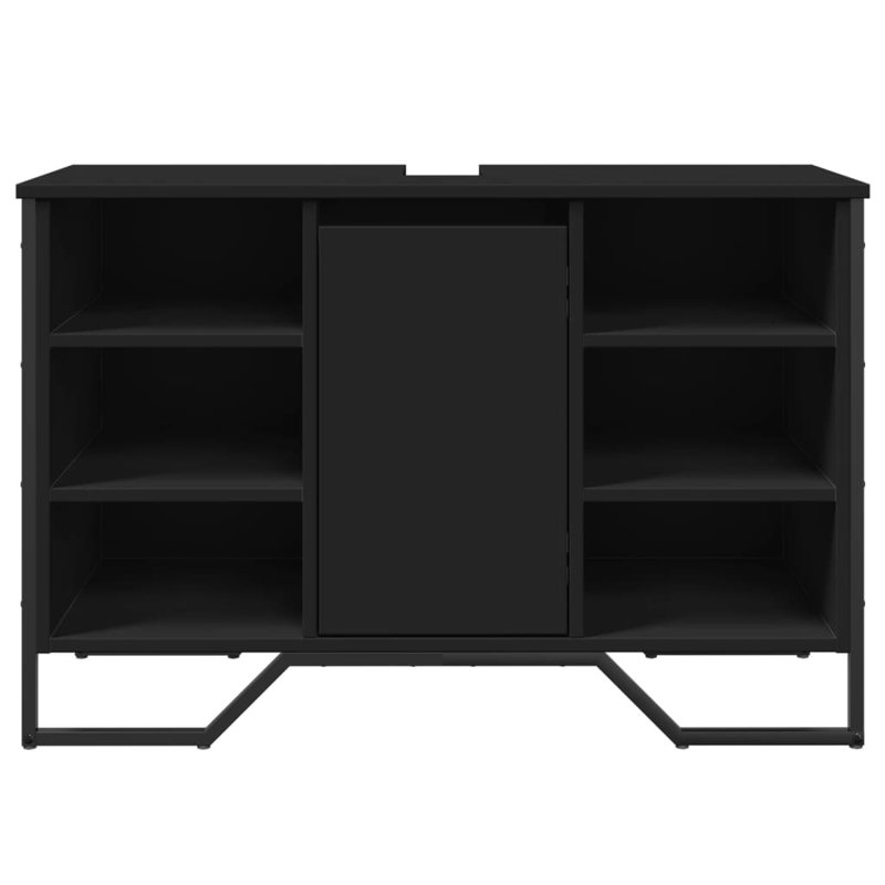 9-5 Bathroom Sink Cabinet 91x35x60 cm Engineered Wood, Black
