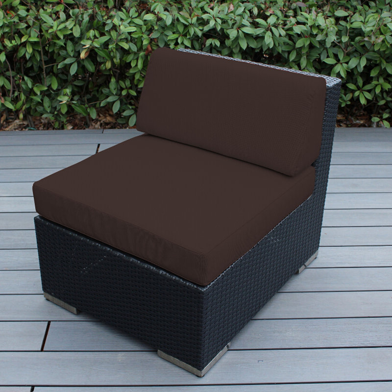 Chaise de patio avec coussins Billyjo, gris, Noir