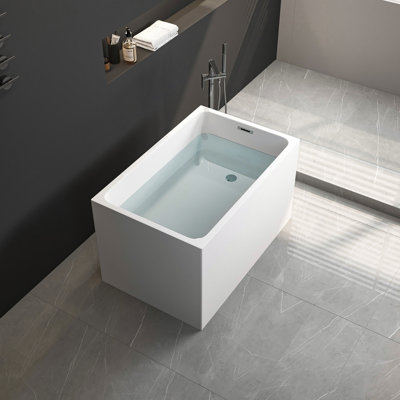 43" Acrylic Freestanding Bathtub: Spacious Rectangle Shape