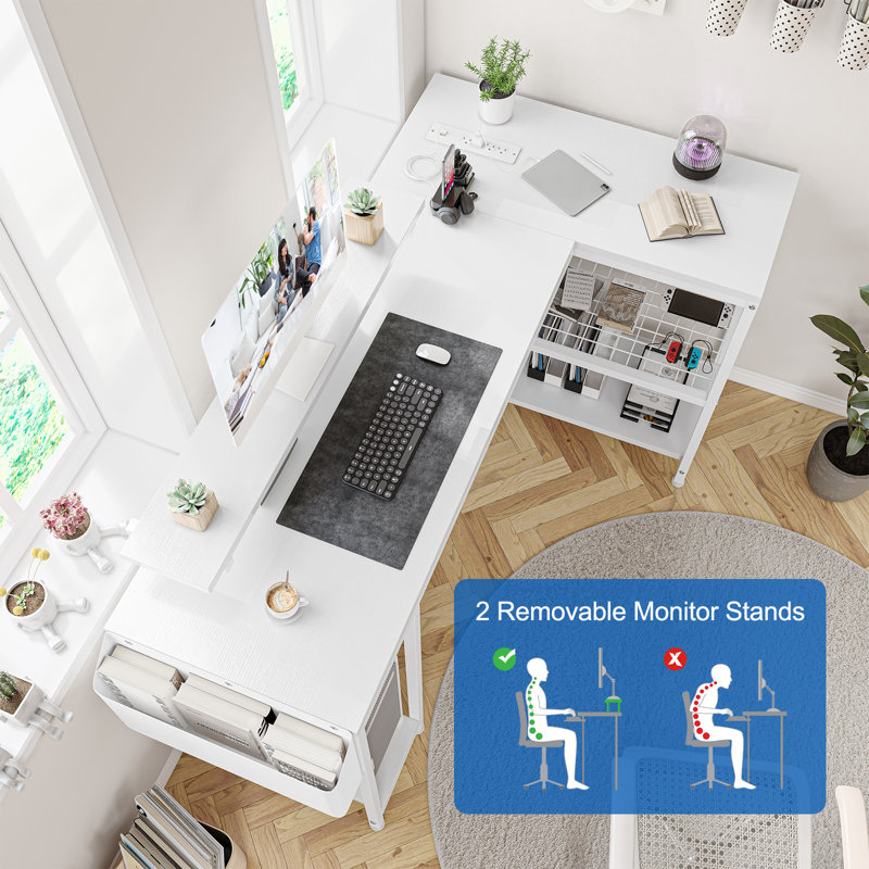 Laurenmarie Computer Table, White, White