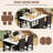 5 - Piece Faux Marble Breakfast Nook Dining Set-1489945329