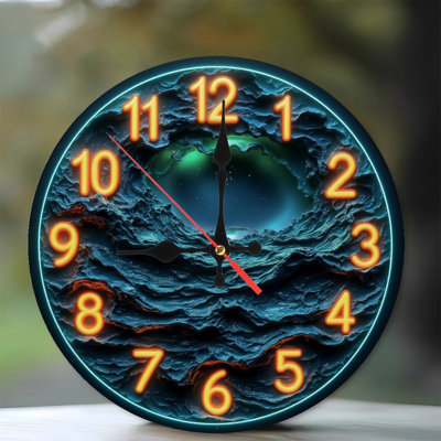 Horloge lumineuse, paysage cosmique