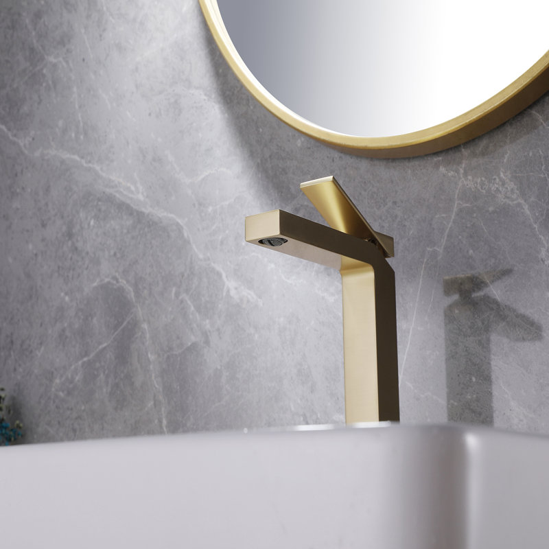 Single-Hole Single-Handle Bathroom Faucet, Brushed Gold