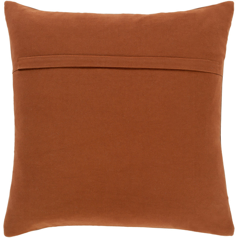Emily 18'' Brown Leather Square Throw Pillow