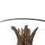Sandbach Round Glass Top Solid Wood Base Dining Table
