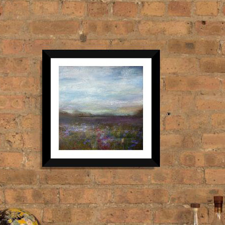" Meadow " by Symposium Design, Black Framed Paper, 24" H x 24" W x 1" D