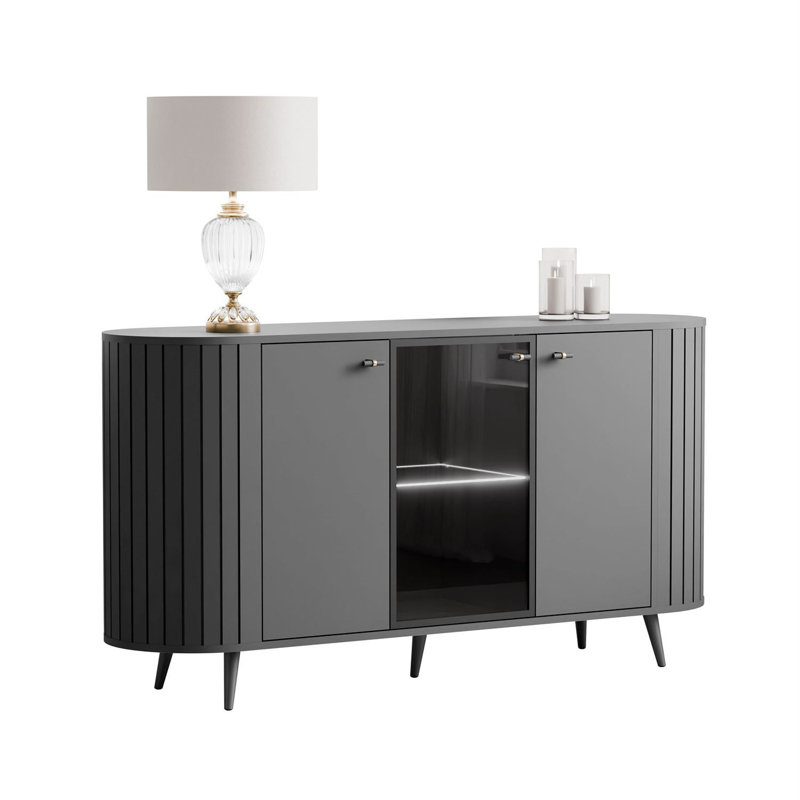 150cm Sideboard, Black/Black