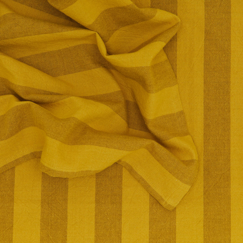 Essential Striped Dinner Napkin - Set Of 4, Mustard/Bronze