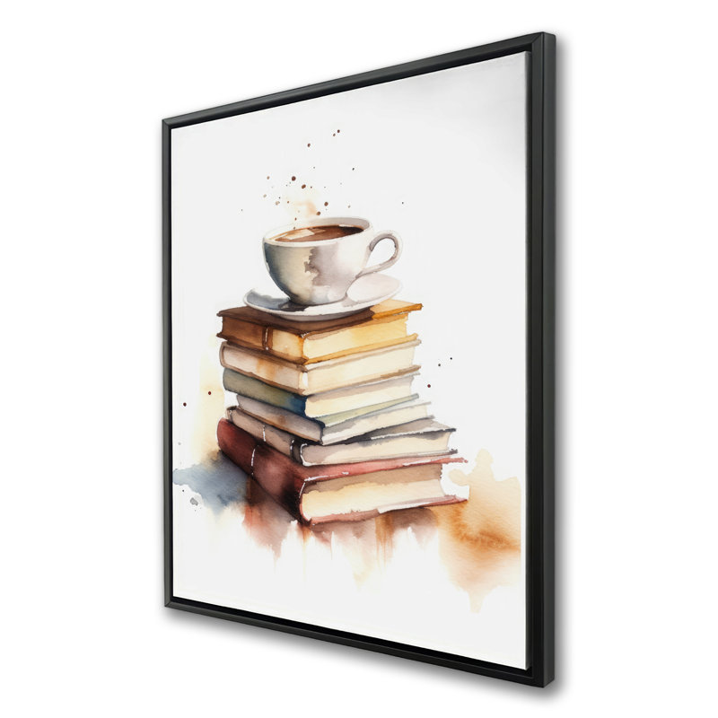 Relaxing Coffee | White Abstract Framed Canvas Home Decor