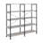 Grey Driftwood And Black Double Bookcase With 4 Shelves For Home Wine Cellar Organization 4 Double-Wide Open In Modern Storage Aesthetic
