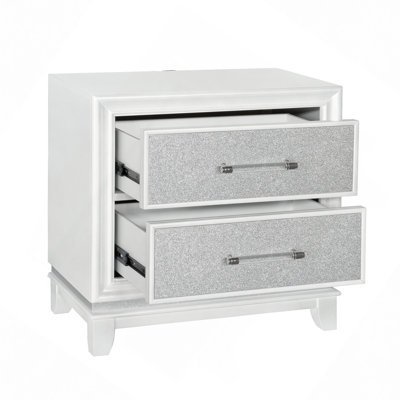2-Drawer Bedroom Nightstand With LED Lights