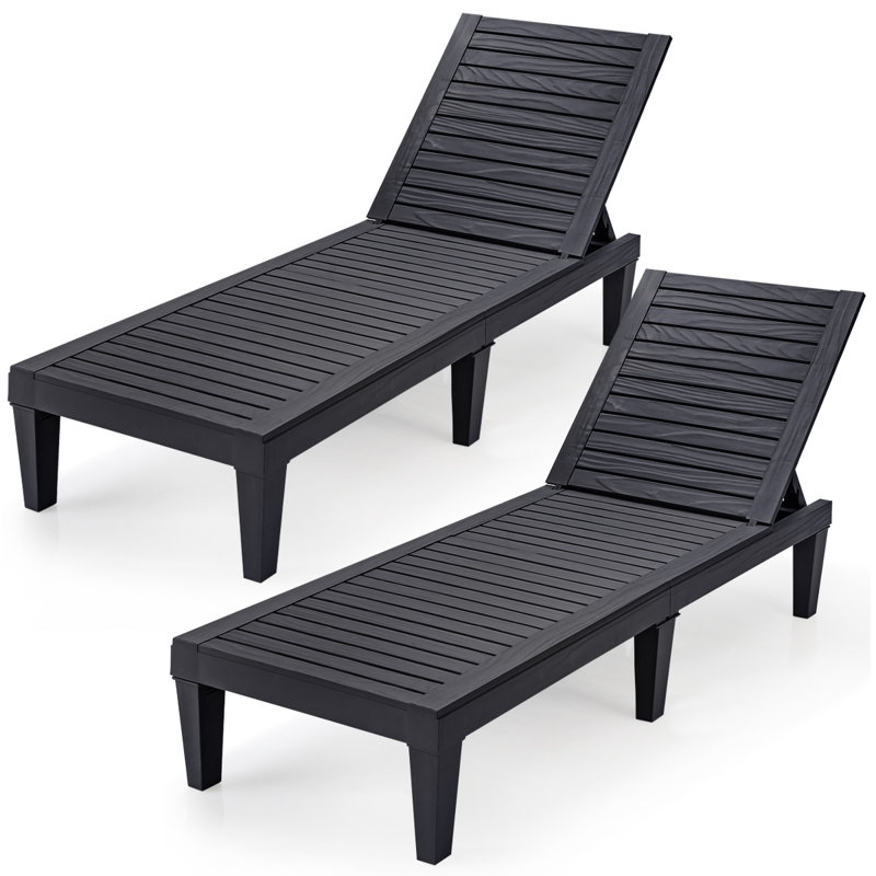 Méridienne inclinable 2 pièces Patiojoy, Noir