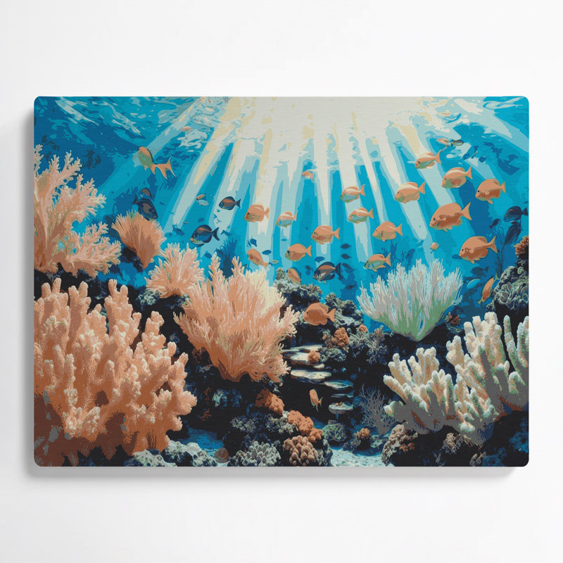 Hawaiian Coral Reefs, art mural gris en métal