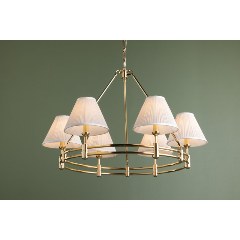 Howard Chandelier by Mark D. Sikes, 6 Lights, Antique Brass, 23" H x 32.75" W x 32.75" D