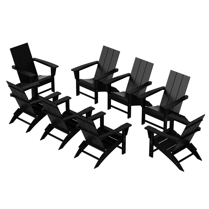 Ensemble de chaises Adirondack pliables Joubert, Noir