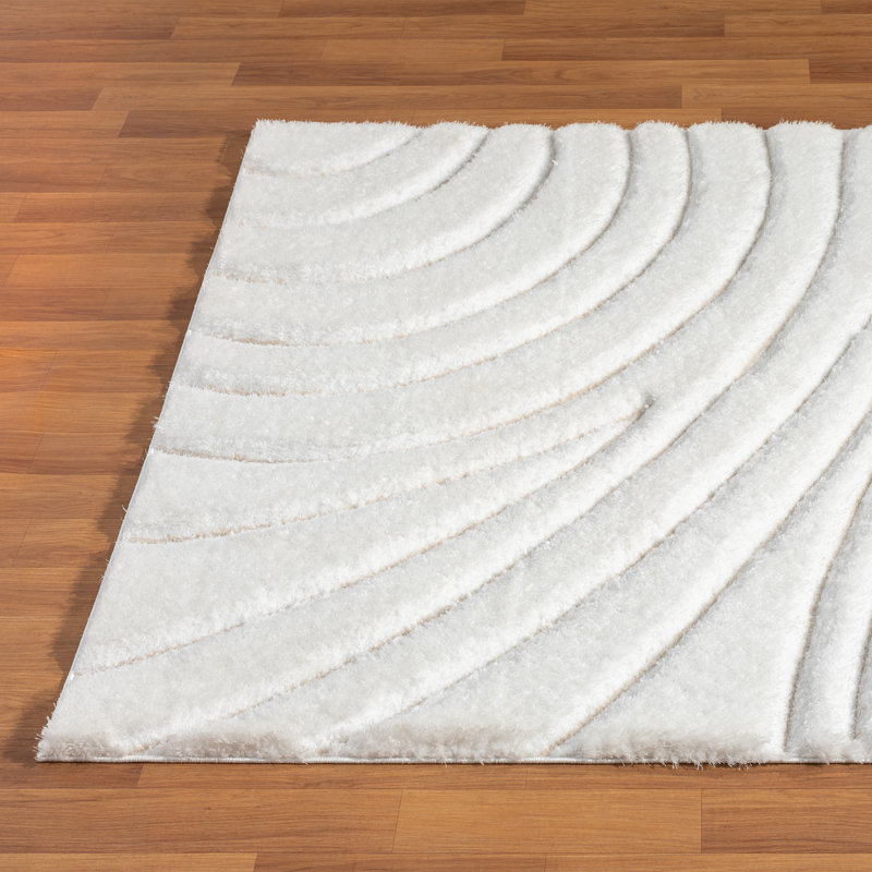 Tapis à motif géométrique crème Koo, Rectangle 5 pi x 7 pi