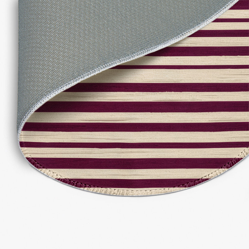 Tapis intérieur / extérieur beige HorizontalStripes, Rond 5 pi