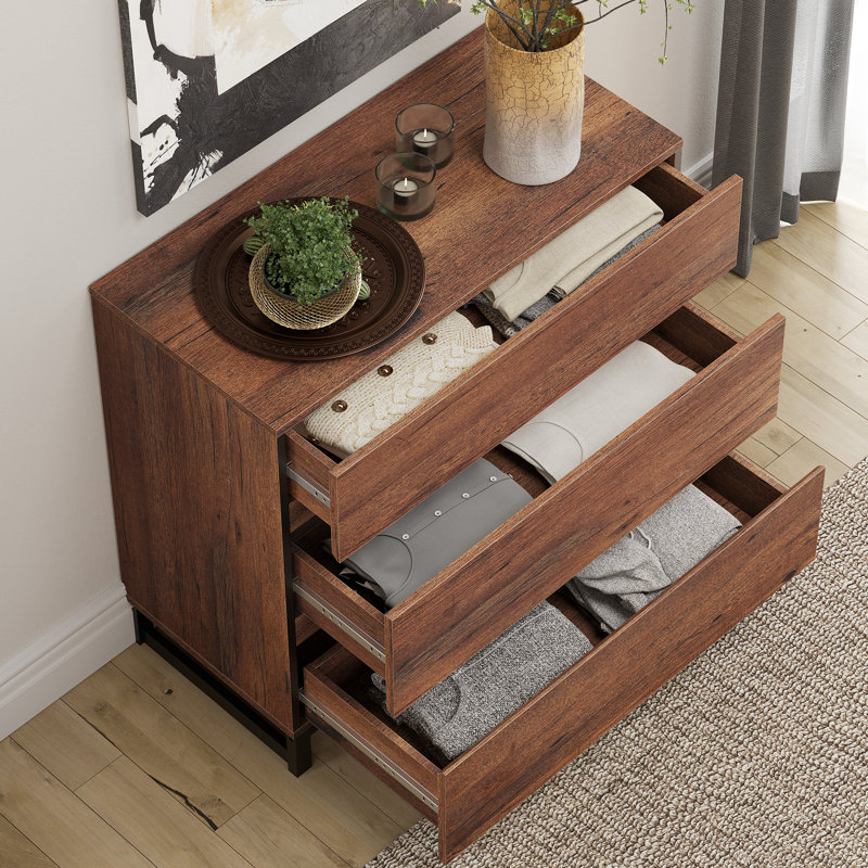 Commode 9 tiroirs Aadam, Noyer foncé